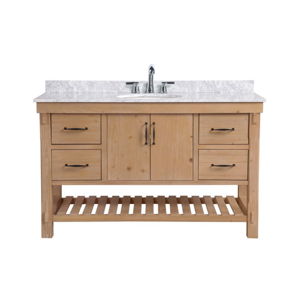 Three Posts™ Kordell 55'' Single Bathroom Vanity with Marble Top